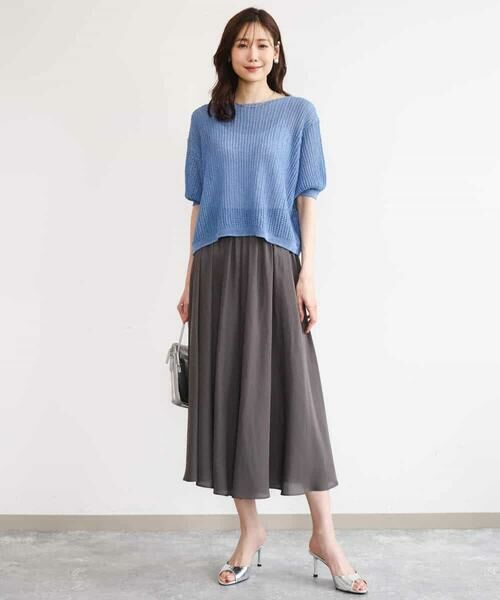 Maison de CINQ / メゾン ドゥ サンク その他パンツ | 【小さいサイズ】[瞬美シリーズ/UVカット/接触冷感/洗える]サテンガウチョパンツ | 詳細8