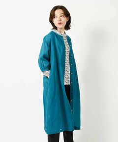 Maison de CINQ / メゾン ドゥ サンク ロング・マキシ丈ワンピース | 麻シャンブレープリントワンピース