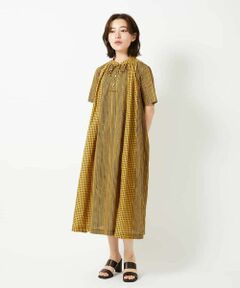Maison de CINQ / メゾン ドゥ サンク ロング・マキシ丈ワンピース | コットンストライプギンガムワンピース