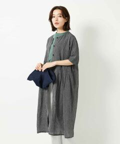 Maison de CINQ / メゾン ドゥ サンク ロング・マキシ丈ワンピース | 綿麻ワッシャーアシンメトリー切替ワンピース
