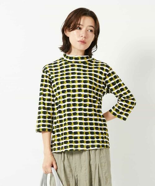 Maison de CINQ / メゾン ドゥ サンク カットソー | [日本製]イレギュラードットプリントカットソー（カーキ）
