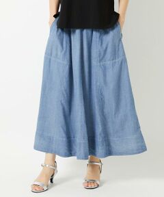 Maison de CINQ / メゾン ドゥ サンク ロング・マキシ丈スカート | [セットアップ対応]ライトデニムフレアスカート