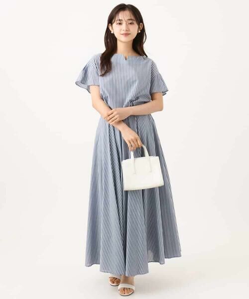 Maison de CINQ / メゾン ドゥ サンク シャツ・ブラウス | 【小さいサイズ】[接触冷感/通気性/透湿性/洗える]ストライプ柄フレアースリーブブラウス | 詳細16