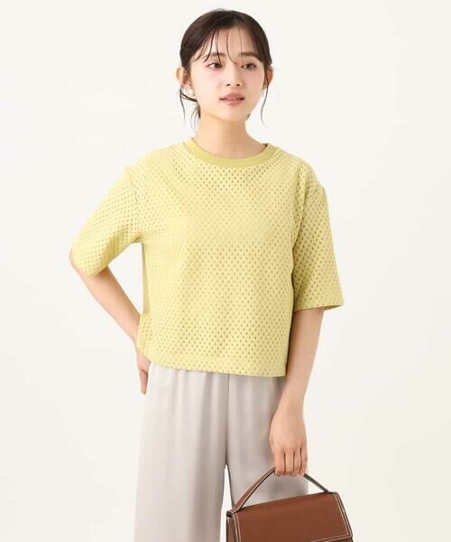 Maison de CINQ / メゾン ドゥ サンク カットソー | 【小さいサイズ】[洗える]ドット調アイレット レースTシャツ | 詳細3