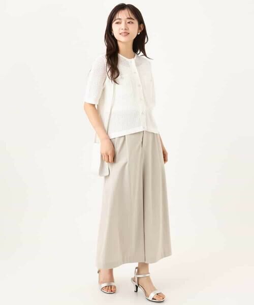 Maison de CINQ / メゾン ドゥ サンク その他パンツ | 【小さいサイズ】[瞬美シリーズ/UVカット/接触冷感/速乾/洗濯機で洗える]トリコット ワイドクロップドパンツ | 詳細10