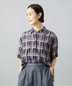 Maison de CINQ / メゾン ドゥ サンク シャツ・ブラウス | [小さいサイズ]シアーチェックシャツ