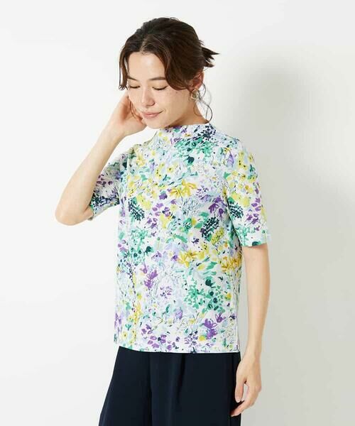 Maison de CINQ / メゾン ドゥ サンク カットソー | 水彩フラワープリントTシャツ | 詳細3
