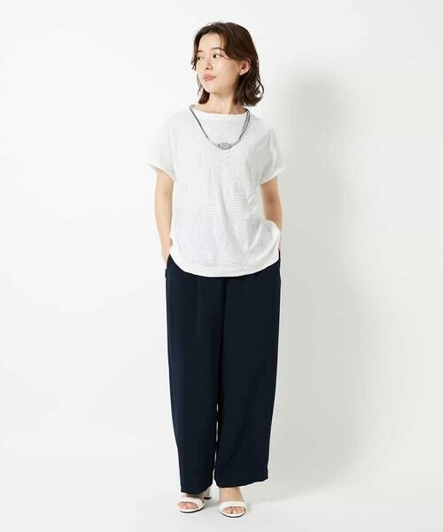 Maison de CINQ / メゾン ドゥ サンク カットソー | [日本製]ドットタックフレンチスリーブ異素材ドッキングカットソー | 詳細17