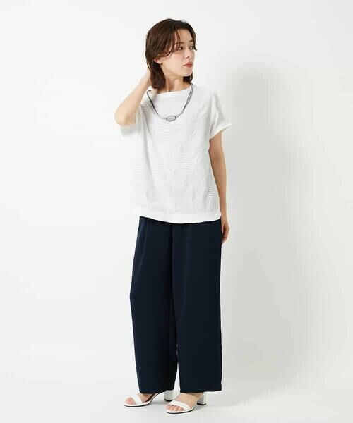 Maison de CINQ / メゾン ドゥ サンク カットソー | [日本製]ドットタックフレンチスリーブ異素材ドッキングカットソー | 詳細19