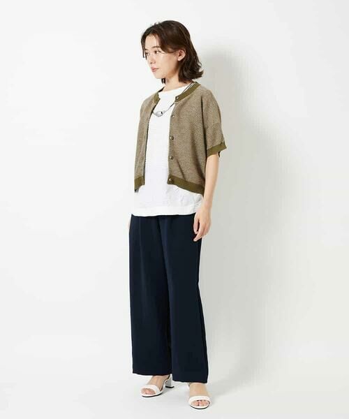 Maison de CINQ / メゾン ドゥ サンク カットソー | [日本製]ドットタックフレンチスリーブ異素材ドッキングカットソー | 詳細21
