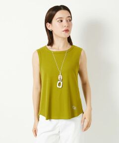 Maison de CINQ / メゾン ドゥ サンク カットソー | メタリックロゴ入りリブテレコタンクトップ
