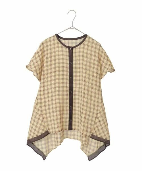 Maison de CINQ / メゾン ドゥ サンク シャツ・ブラウス | 【小さいサイズ】サッカーチェックイレギュラーヘムブラウス | 詳細18