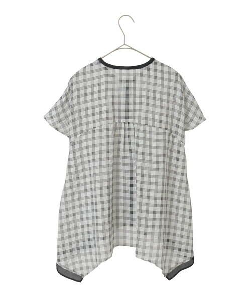 Maison de CINQ / メゾン ドゥ サンク シャツ・ブラウス | 【小さいサイズ】サッカーチェックイレギュラーヘムブラウス | 詳細20