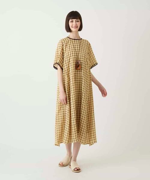 Maison de CINQ / メゾン ドゥ サンク ロング・マキシ丈ワンピース | 【小さいサイズ】サッカーチェック半袖ワンピース | 詳細5