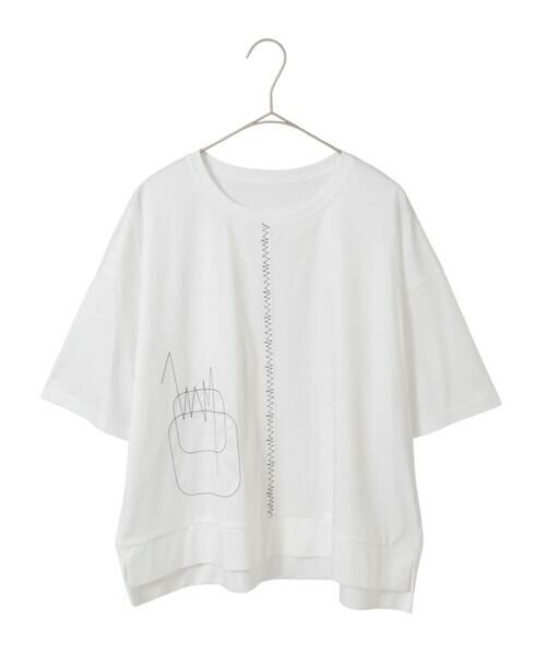 Maison de CINQ / メゾン ドゥ サンク カットソー | 【小さいサイズ/接触冷感】ミシンステッチボクシーシルエットTシャツ | 詳細12