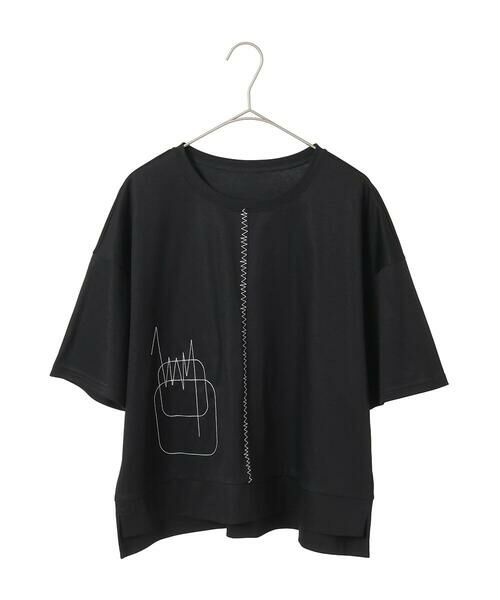 Maison de CINQ / メゾン ドゥ サンク カットソー | 【小さいサイズ/接触冷感】ミシンステッチボクシーシルエットTシャツ | 詳細13