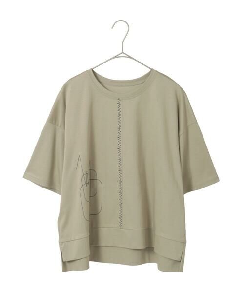 Maison de CINQ / メゾン ドゥ サンク カットソー | 【小さいサイズ/接触冷感】ミシンステッチボクシーシルエットTシャツ | 詳細14