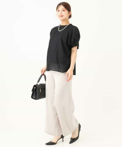 Maison de CINQ / メゾン ドゥ サンク シャツ・ブラウス | 【小さいサイズ】[洗える]シアーチェックタックスリーブブラウス | 詳細9