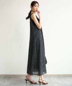 Maison de CINQ / メゾン ドゥ サンク ロング・マキシ丈スカート | 【小さいサイズ】[洗える]前後2way花柄シアーキャミワンピース