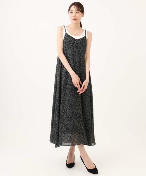 Maison de CINQ / メゾン ドゥ サンク ロング・マキシ丈スカート | 【小さいサイズ】[洗える]前後2way花柄シアーキャミワンピース | 詳細22