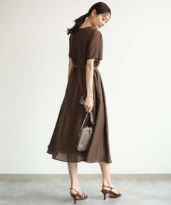 Maison de CINQ / メゾン ドゥ サンク ロング・マキシ丈ワンピース | 【小さいサイズ】[洗える]ドビーストライプフレアーワンピース