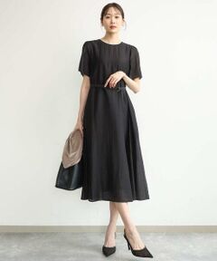 Maison de CINQ / メゾン ドゥ サンク ロング・マキシ丈ワンピース | 【小さいサイズ】[洗える]ドビーストライプフレアーワンピース