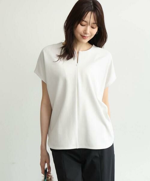 Maison de CINQ / メゾン ドゥ サンク カットソー | 【小さいサイズ】[洗える]前後2way フロントジップデザインカットソー | 詳細6