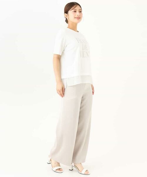 Maison de CINQ / メゾン ドゥ サンク カットソー | 【小さいサイズ】[洗える]シフォン切替えフロッキーロゴTシャツ | 詳細10