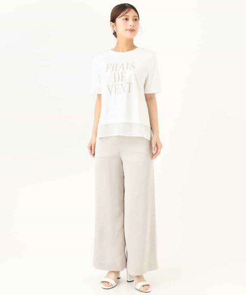 Maison de CINQ / メゾン ドゥ サンク カットソー | 【小さいサイズ】[洗える]シフォン切替えフロッキーロゴTシャツ | 詳細11