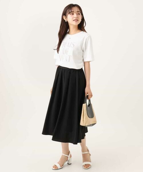 Maison de CINQ / メゾン ドゥ サンク カットソー | 【小さいサイズ】[洗える]シフォン切替えフロッキーロゴTシャツ | 詳細12