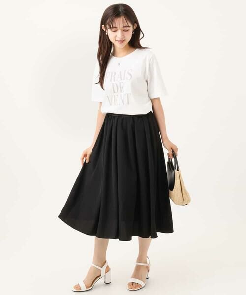 Maison de CINQ / メゾン ドゥ サンク カットソー | 【小さいサイズ】[洗える]シフォン切替えフロッキーロゴTシャツ | 詳細13