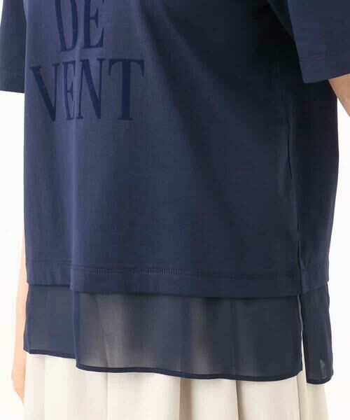 Maison de CINQ / メゾン ドゥ サンク カットソー | 【小さいサイズ】[洗える]シフォン切替えフロッキーロゴTシャツ | 詳細20