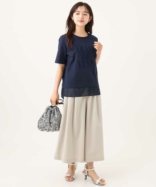 Maison de CINQ / メゾン ドゥ サンク カットソー | 【小さいサイズ】[洗える]シフォン切替えフロッキーロゴTシャツ | 詳細5
