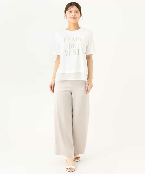 Maison de CINQ / メゾン ドゥ サンク カットソー | 【小さいサイズ】[洗える]シフォン切替えフロッキーロゴTシャツ | 詳細9