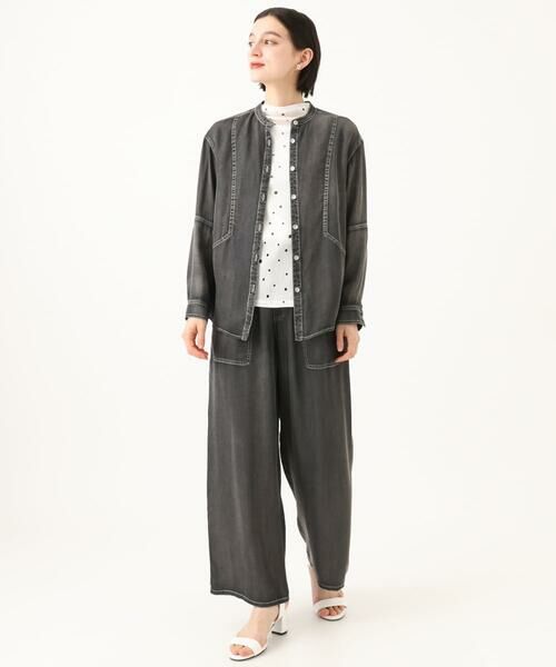 Maison de CINQ / メゾン ドゥ サンク シャツ・ブラウス | [セットアップ対応]ライトデニムバンドカラーデニムブラウス | 詳細4