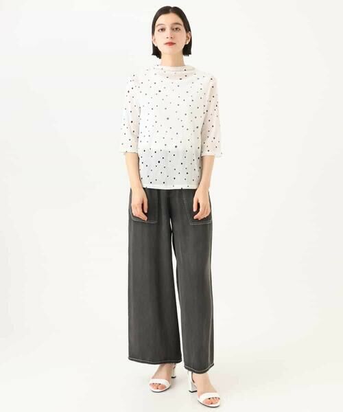 Maison de CINQ / メゾン ドゥ サンク カットソー | [日本製]シアーチュールドットプリントカットソー | 詳細1