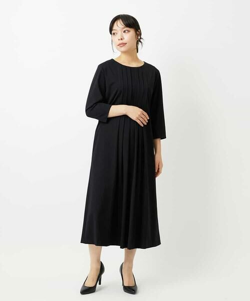 Maison de CINQ / メゾン ドゥ サンク ロング・マキシ丈ワンピース | タックフレア7部袖ワンピース | 詳細1