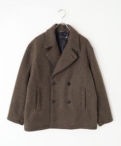 KNIT MELTON PEA COAT