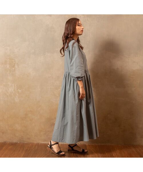 maison de F / メゾンドエフ ロング・マキシ丈ワンピース | 7分袖ギャザーワンピース | 詳細9