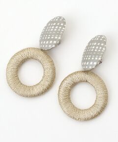 maison de F / メゾンドエフ ピアス・イヤリング | イヤリング　メッシュ（グレー）　刺繍リング