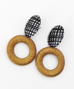 maison de F / メゾンドエフ ピアス・イヤリング | ピアス メッシュ（ブラック）刺繍リング