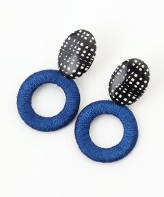 maison de F / メゾンドエフ ピアス・イヤリング | ピアス メッシュ（ブラック）刺繍リング