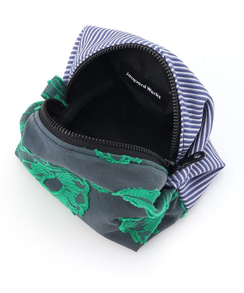 maison de F / メゾンドエフ ポーチ | Caramel pouch / green flower × blue stripe | 詳細5