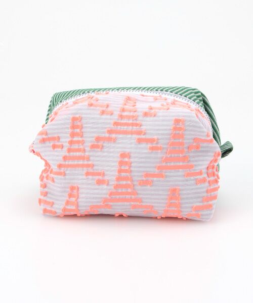 maison de F / メゾンドエフ ポーチ | Caramel pouch / pink triangle × green stripe | 詳細1