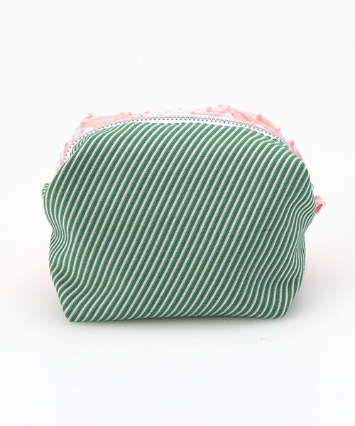maison de F / メゾンドエフ ポーチ | Caramel pouch / pink triangle × green stripe | 詳細3