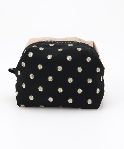 maison de F / メゾンドエフ ポーチ | Caramel pouch / gold dots × beige glitter | 詳細1