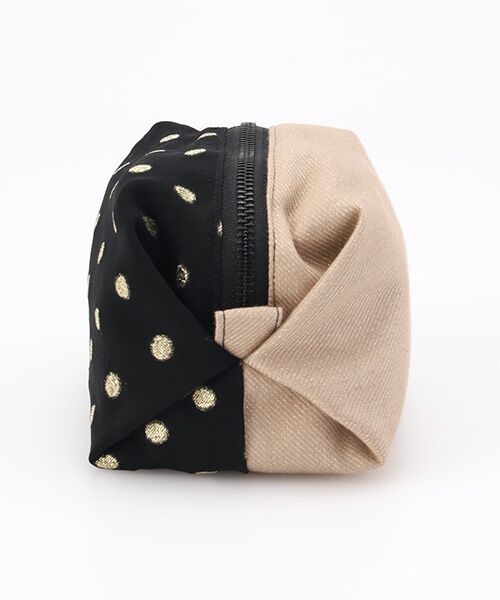 maison de F / メゾンドエフ ポーチ | Caramel pouch / gold dots × beige glitter | 詳細2