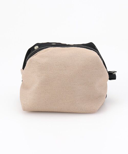 maison de F / メゾンドエフ ポーチ | Caramel pouch / gold dots × beige glitter | 詳細3