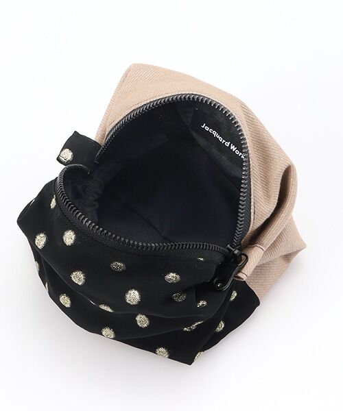 maison de F / メゾンドエフ ポーチ | Caramel pouch / gold dots × beige glitter | 詳細5