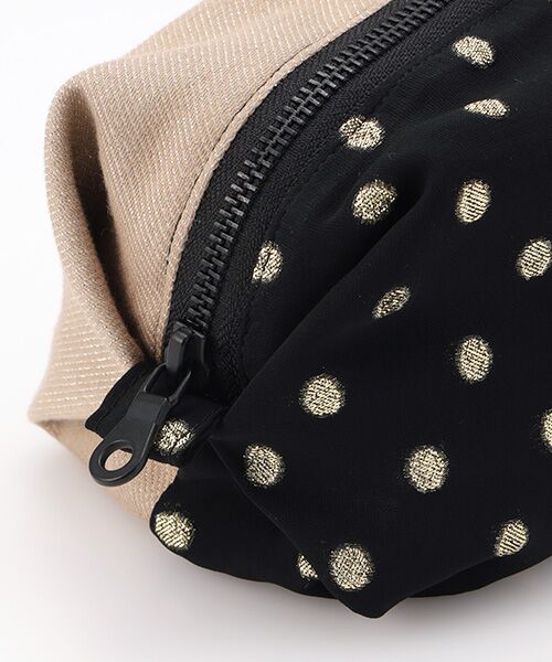 maison de F / メゾンドエフ ポーチ | Caramel pouch / gold dots × beige glitter | 詳細6
